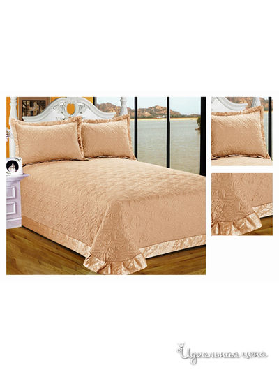 Комплект постельного белья, Евро Valtery, цвет бежевый