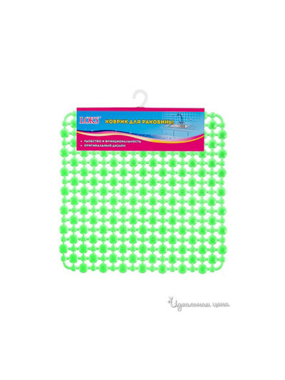 Коврик для раковины, 27х27 Loks, цвет зеленый