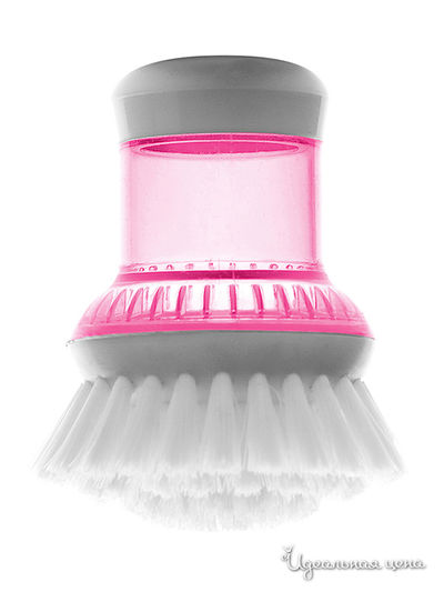Щетка для посуды с мини-дозатором Loks, цвет розовый, белый