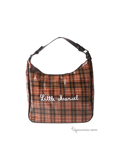 Сумка Little Marcel, цвет коричневый, красный, клетка
