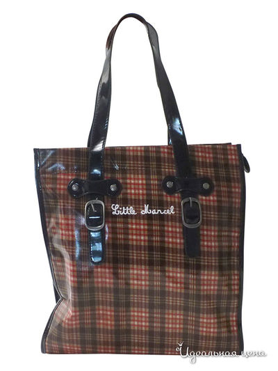 Сумка Little Marcel, цвет коричневый, красный, клетка