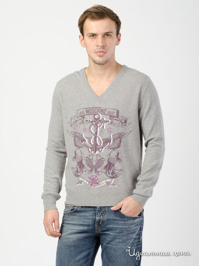 Пуловер Love Moschino, цвет серый
