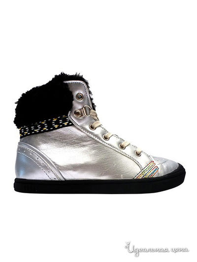 Высокие кеды с мехом Little Marcel, цвет серый