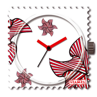 Часы Stamps, цвет цвет белый / красный