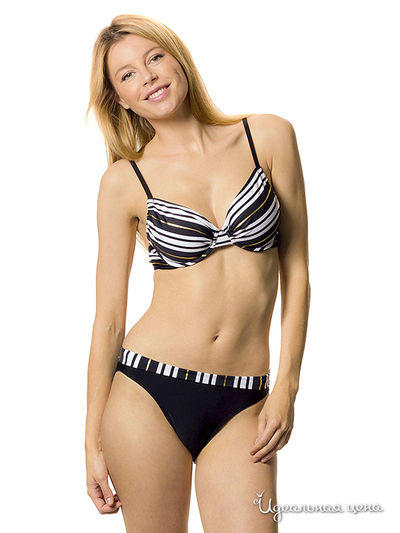 Купальник раздельный, чашка С Kalais, цвет черный, белый