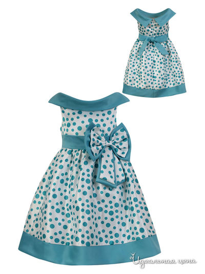 Платье M & D, цвет голубой, молочный