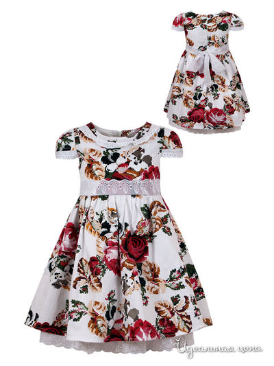 Платье M & D, цвет белый, красный