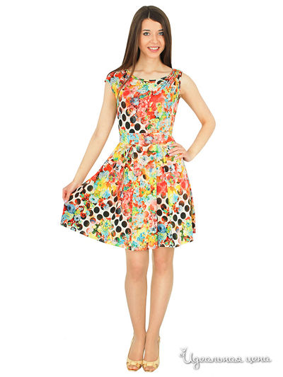 Платье Lindi Line, цвет оранжевый,голубой