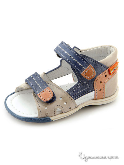 Босоножки PetitShoes, цвет синий, бежевый
