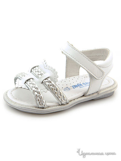 Босоножки PetitShoes, цвет белый, серебряный