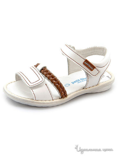 Босоножки Petitshoes для девочки, цвет белый, коричневый