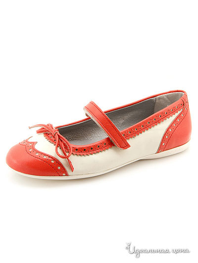 Туфли PetitShoes, цвет белый, оранжевый