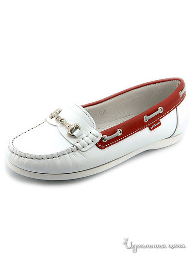 Мокасины Petitshoes для девочки, цвет белый, терракотовый