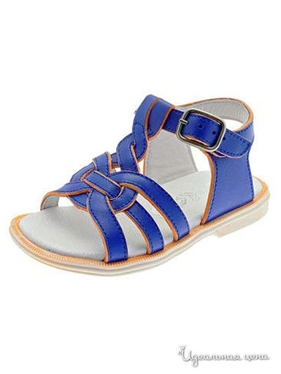 Босоножки PetitShoes, цвет синий, оранжевый