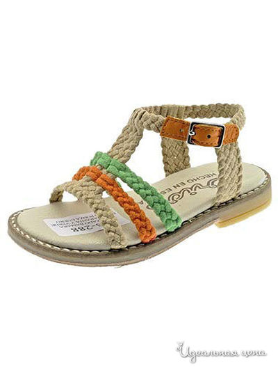 Босоножки PetitShoes, цвет бежевый, оранжевый, салатовый