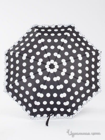 Зонт Ferre, цвет черный белый горох