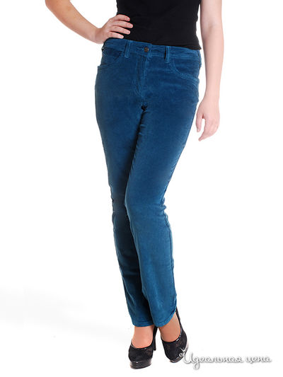 Прямые вельветовые брюки, длина 32 Million X Woman, цвет сине-зеленый