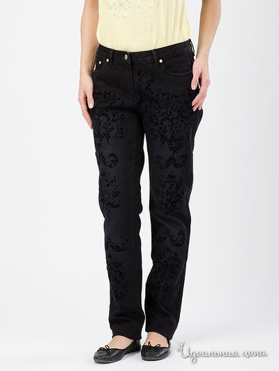 Брюки с принтом флоке, длина 32 Million X Woman, цвет черный