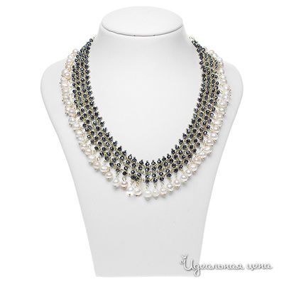 Колье Migura, цвет золотой, иссиня-черный, белый