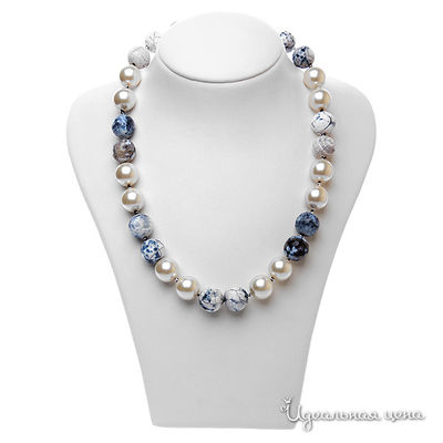 Бусы Migura, цвет Белый,синий,серый