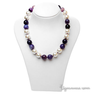 Бусы Migura, цвет Белый,синий,серый