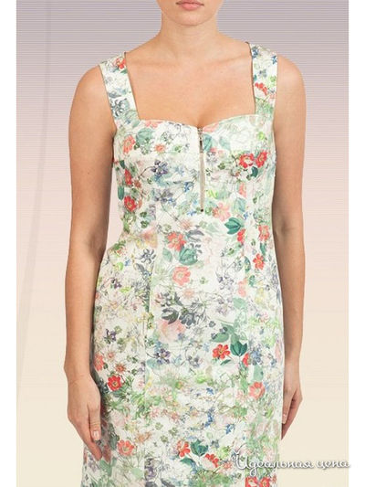 Платье Приз, цвет белый,цветы