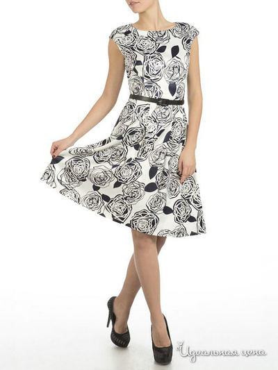 Платье Приз, цвет бело-серый