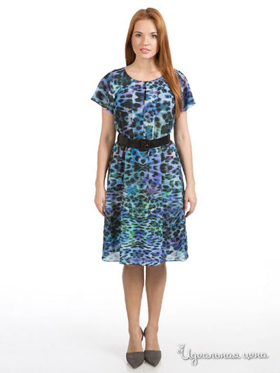 Платье Приз, цвет синий леопард