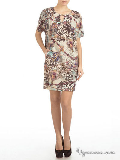 Платье Приз, цвет бежево-коричневый