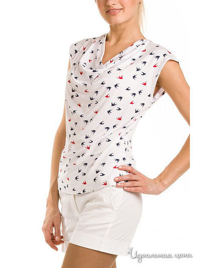 Блузка REMIX, цвет белый/принт птички Remix, цвет белый/принт птички