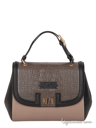 Сумка Arc-en-Ciel, цвет корпус  - бежевый;  бок.часть -черный; крышка - серный ,борт крышки - черный