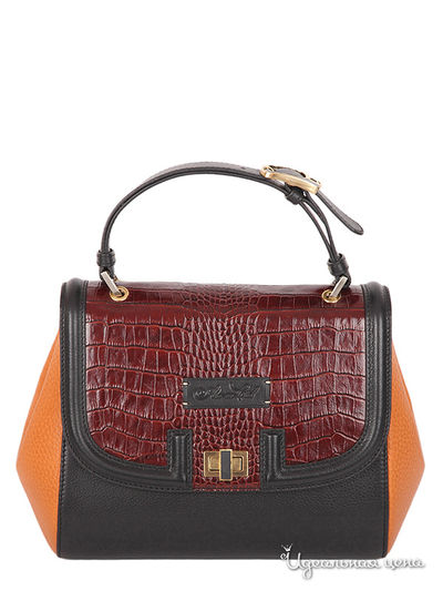 Сумка Arc-en-Ciel, цвет корпус-черный; бок.часть - верблюжий; крышка - коньячный; борт крышки - черный