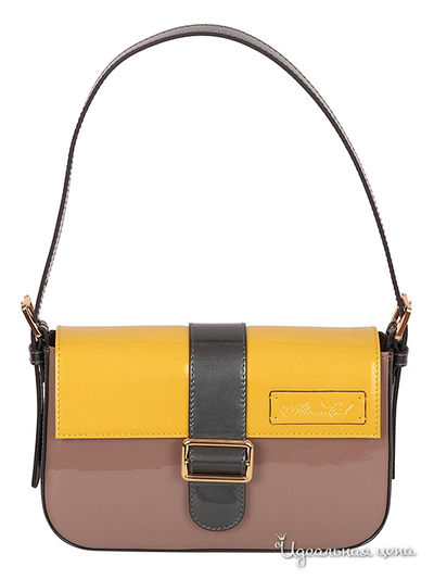 Сумка Arc-en-Ciel, цвет темно-бежевый-желтый-темно-серый (лак)