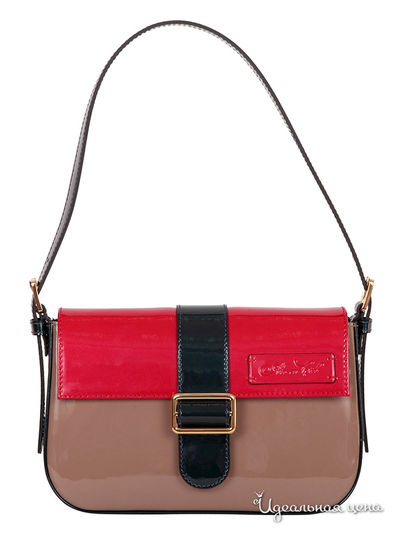 Сумка Arc-en-Ciel, цвет темно-бежевый-красный-сине-серый (лак)