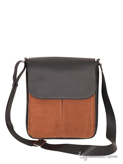 Сумка Arc-en-Ciel, цвет черный-коньячный замша