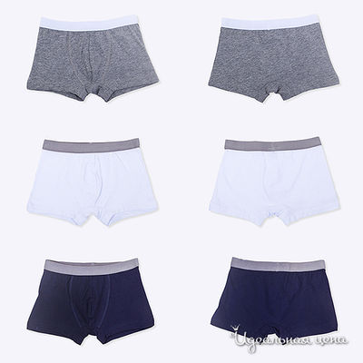 Комплект (Боксеры 3 Штуки) Button Blue, цвет серый, белый, синий
