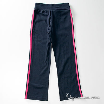 Брюки Adidas для девочки, цвет темно-синий / розовый, рост 92-176 см