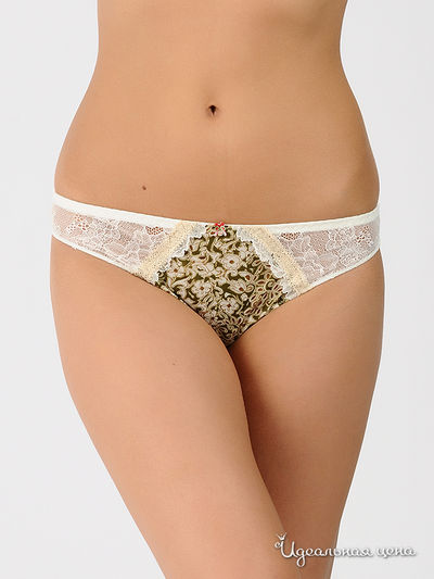 Трусы-стринг Grandissima, цвет зеленый, бежевый