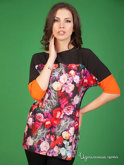 Туника Aquarel, цвет черный/мультиколор