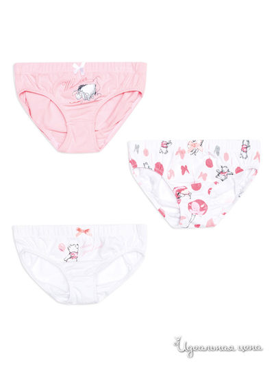 Трусы S’COOL!, цвет белый, розовый, серый