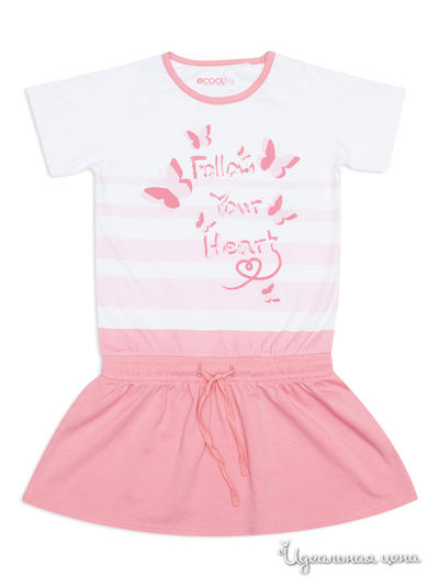 Платье S’COOL!, цвет белый, розовый