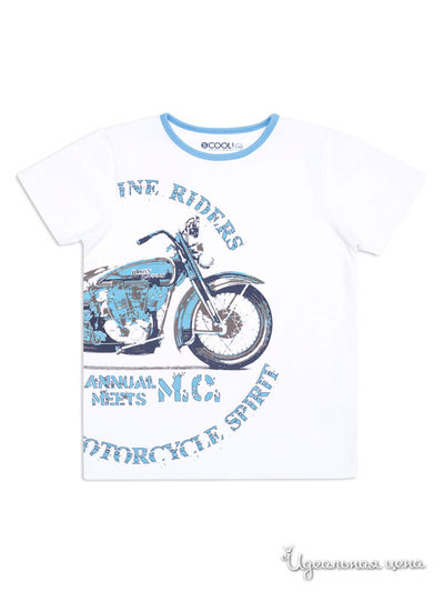 Футболка S’COOL!, цвет белый, голубой