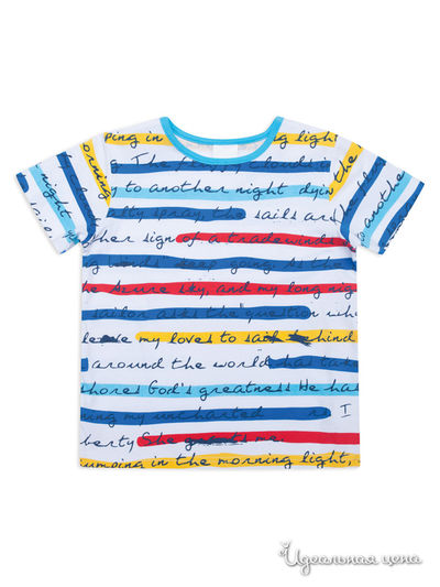 Футболка PlayToday, цвет белый, желтый, синий, голубой, красный