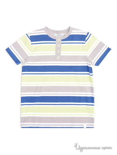 Футболка S’COOL!, цвет синий, белый, серый, желтый