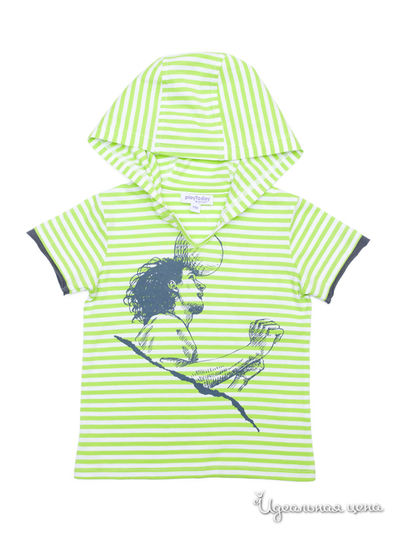 Лонгслив PlayToday, цвет салатовый, белый