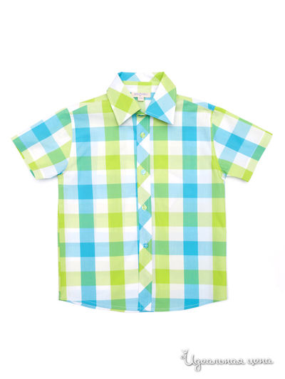 Рубашка PlayToday, цвет салатовый, голубой, белый