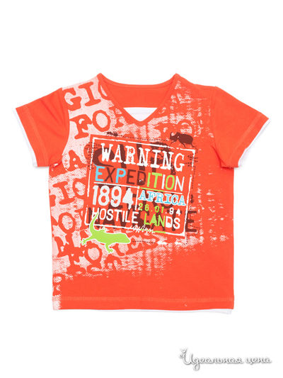 Футболка PlayToday, цвет белый, оранжевый