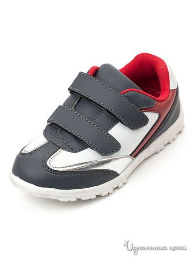 Полуботинки S’COOL!, цвет серый, белый, красный
