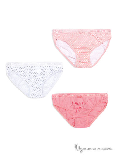 Трусы S’COOL!, цвет белый, розовый, серый