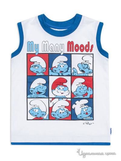 Майка PlayToday, цвет белый, синий